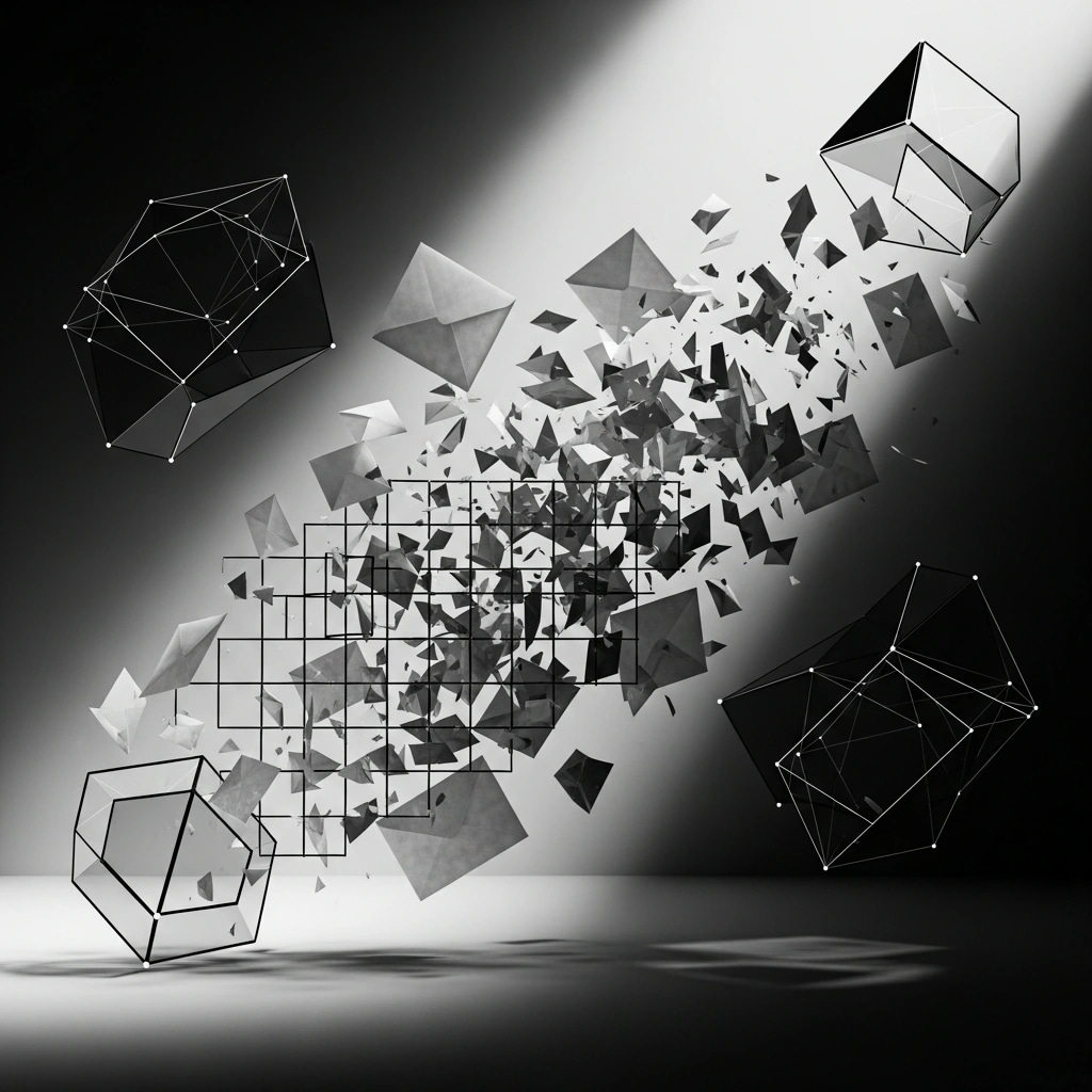 AI Email Extraction: cinematic monochrome illustration