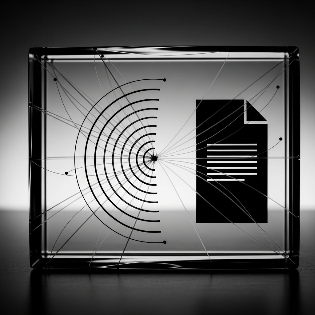 AI Voice Invoicing: cinematic monochrome illustration