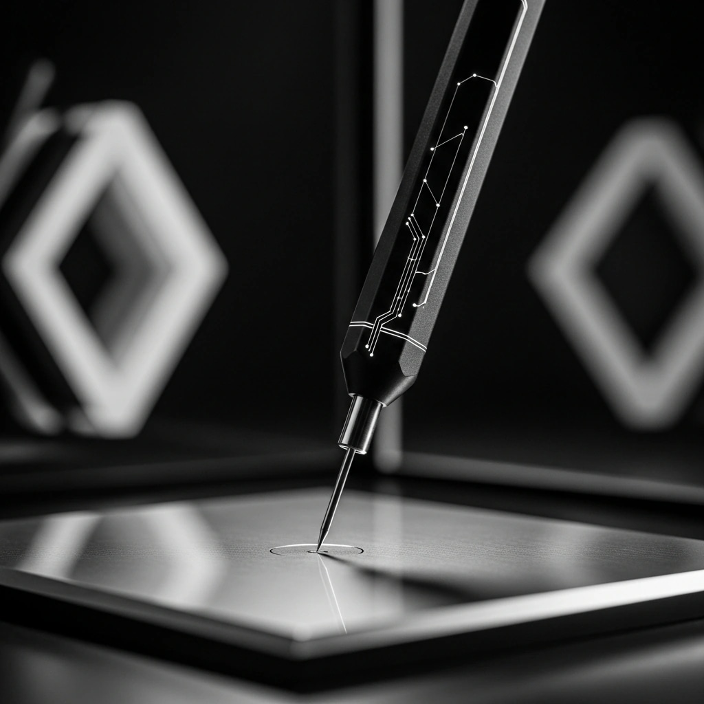 Custom Branding: cinematic monochrome illustration